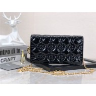 LADY Dior POUCH Patent Cannage Calfskin Black High