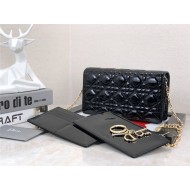 LADY Dior POUCH Patent Cannage Calfskin Black High