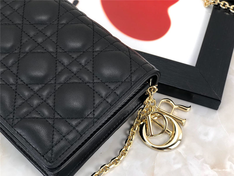 LADY Dior POUCH Cannage Lambskin Black High