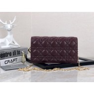 LADY Dior POUCH Cannage Lambskin Burgundy High