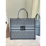 LARGE Dior BOOK TOTE Miss Dior Allover Embroidery Blue High