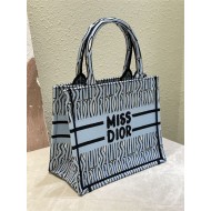 SMALL Dior BOOK TOTE Miss Dior Allover Embroidery Blue High