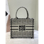 SMALL Dior BOOK TOTE Miss Dior Allover Embroidery Khaki High