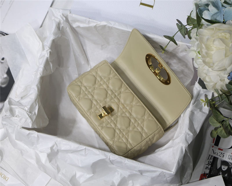 SMALL Dior CARO BAG Supple Cannage Calfskin Beige High