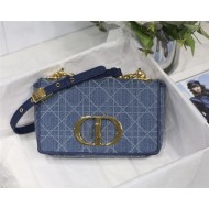 SMALL Dior CARO BAG Denim Blue High