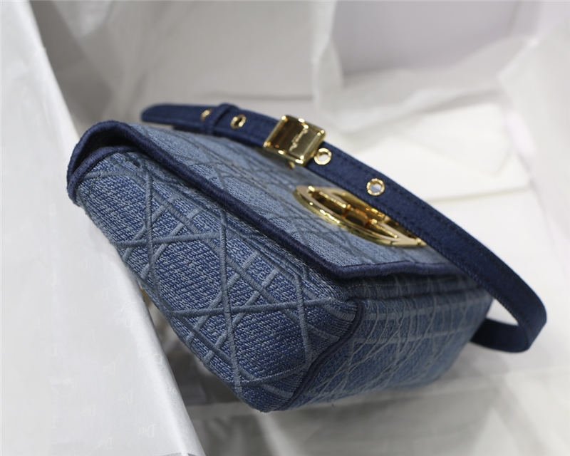 SMALL Dior CARO BAG Denim Blue High