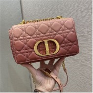 SMALL Dior CARO BAG Supple Cannage Calfskin Gradient Pink High