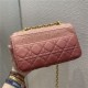 SMALL Dior CARO BAG Supple Cannage Calfskin Gradient Pink High