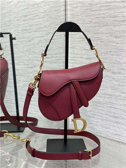 Mini SADDLE BAG Grained Calfskin Wine High