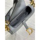 Mini SADDLE BAG Grained Calfskin Grey Blue High