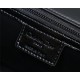 LARGE Dior CARO BAG Crinkled Patent Lambskin Black High