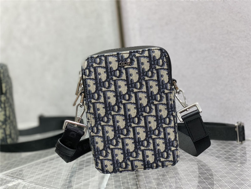 Dior WORLD TOUR MESSENGER POUCH Dior Oblique Jacquard Blue High