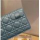 Dior CARO BELT POUCH WITH CHAIN Supple Cannage Calfskin Steel Blue High