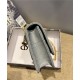 Dior CARO BELT POUCH WITH CHAIN Supple Cannage Calfskin Grey High