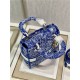 MEDIUM LADY D-LITE BAG Toile de Jouy Reverse Embroidery Royal Blue High