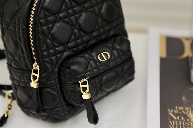 MINI Dior BACKPACK Cannage Lambskin Black High