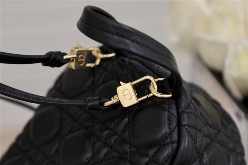 MINI Dior BACKPACK Cannage Lambskin Black High