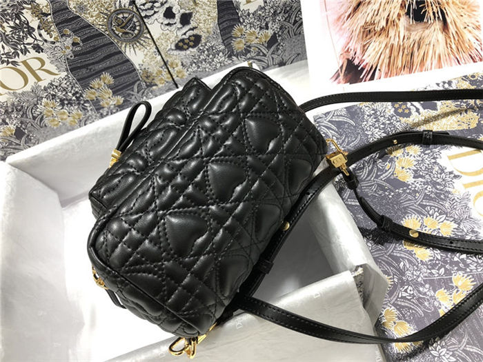 MINI DiorAMOUR Dior BACKPACK Cannage Lambskin with Heart Motif Black High