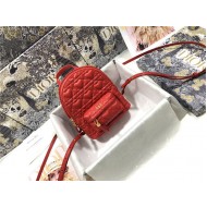 MINI DiorAMOUR Dior BACKPACK Cannage Lambskin with Heart Motif Red High