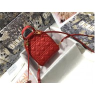 MINI DiorAMOUR Dior BACKPACK Cannage Lambskin with Heart Motif Red High