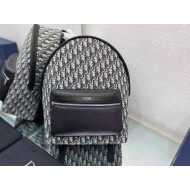 Dior RIDER BACKPACK Dior Oblique Jacquard Blue & Grained Calfskin High