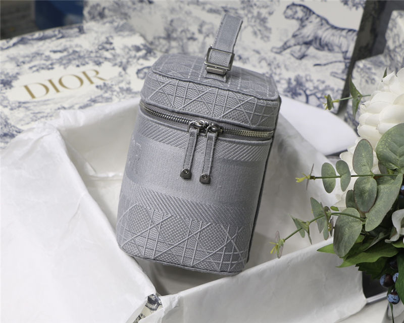 DiorTRAVEL VANITY CASE Embroidery Grey High