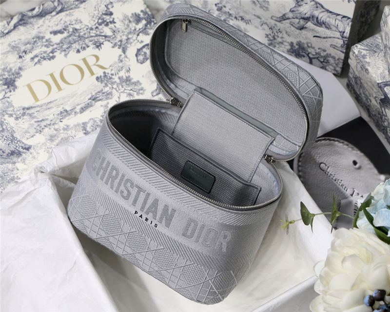 DiorTRAVEL VANITY CASE Embroidery Grey High