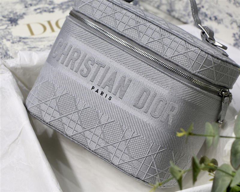 DiorTRAVEL VANITY CASE Embroidery Grey High