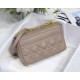 SMALL Dior CARO BAG Supple Cannage Calfskin Taupe High