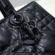 Lady D-Sire Small My ABCDior Bag Macrocannage Crinkled Calfskin Black High