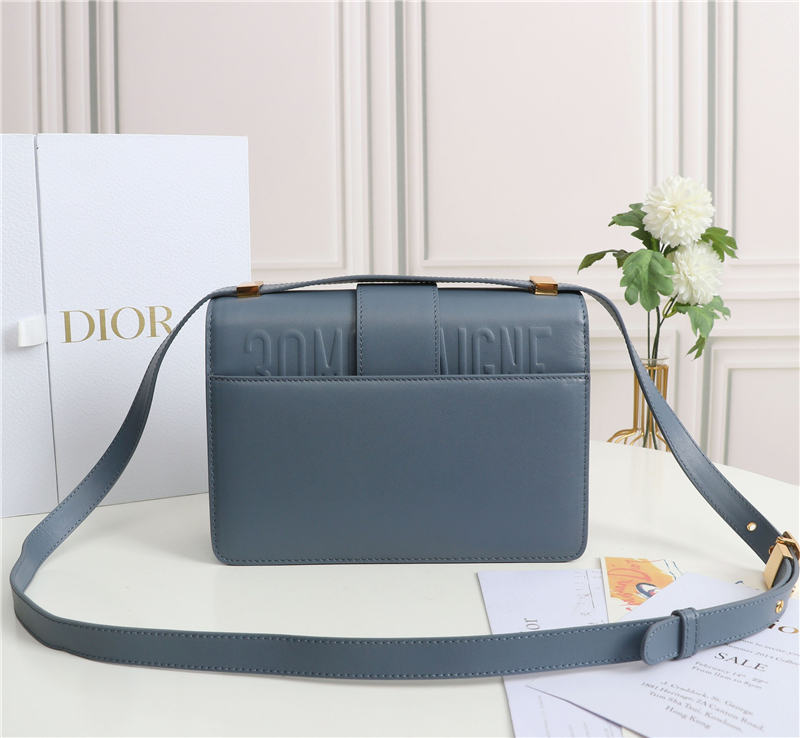 30 MONTAIGNE BAG Calfskin Grey Blue High