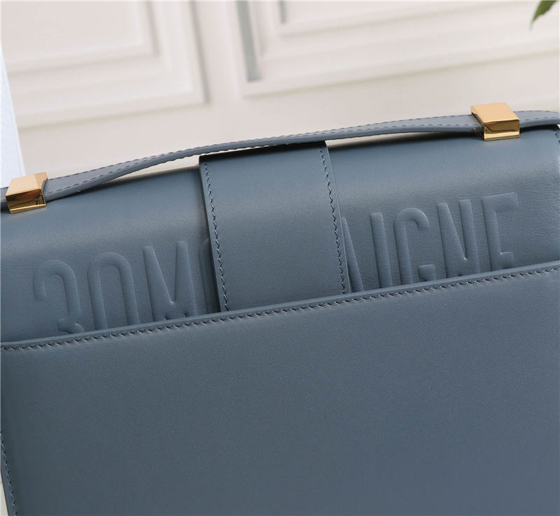 30 MONTAIGNE BAG Calfskin Grey Blue High