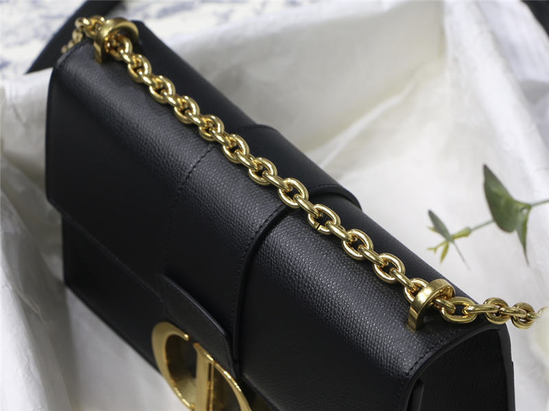 30 MONTAIGNE CHAIN BAG Grained Calfskin Black High