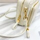 Dior CARO DOUBLE POUCH Supple Cannage Calfskin White High