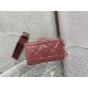 LADY Dior CARD HOLDER Patent Cannage Calfskin Blush High