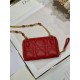 MINI Dior CARO ZIPPED POUCH Cannage Lambskin Red High