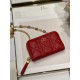 MINI Dior CARO ZIPPED POUCH Cannage Lambskin Red High