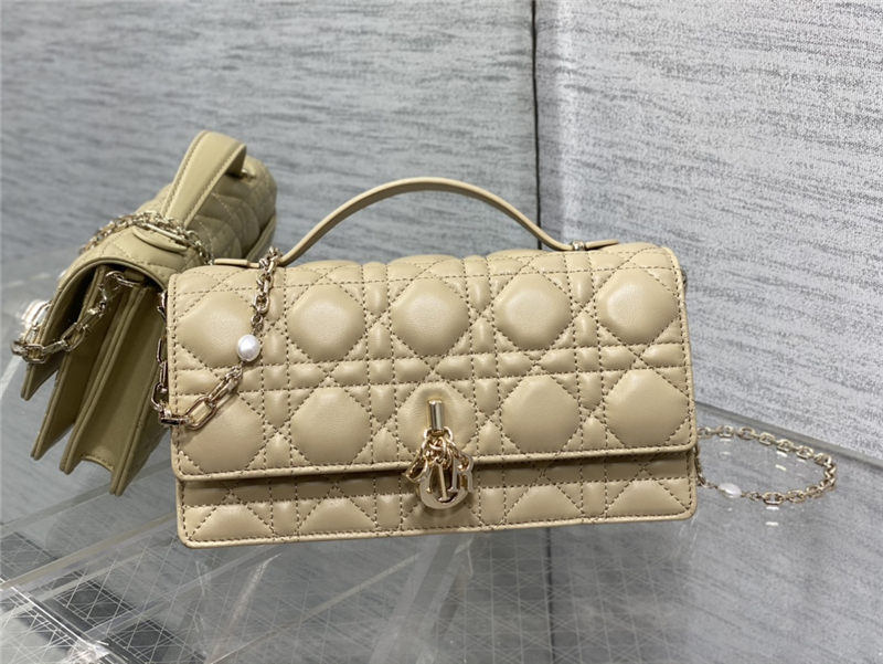 MISS DIOR MINI BAG Cannage Lambskin Beige High