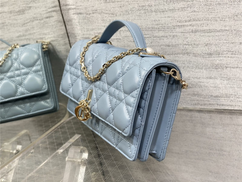 MISS DIOR MINI BAG Cannage Lambskin Blue High