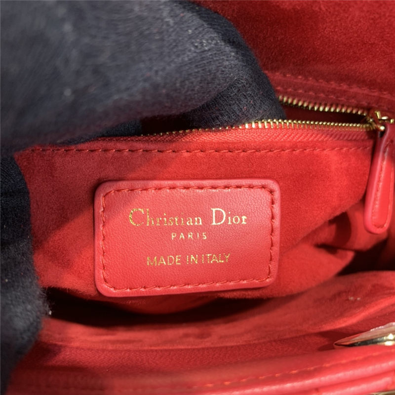 SMALL LADY Dior MY ABCDior BAG Cannage Lambskin Enamel Inside Suede High