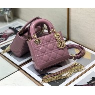 MINI LADY Dior BAG Patent Cannage Calfskin Powder Pink High