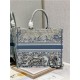 LARGE Dior BOOK TOTE Gradient Toile de Jouy Embroidery Blue High