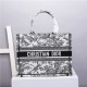 MEDIUM Dior BOOK TOTE Toile de Jouy Flowers Embroidery Blue High