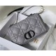 MEDIUM Dior CARO BAG Quilted Macrocannage Calfskin Grey High