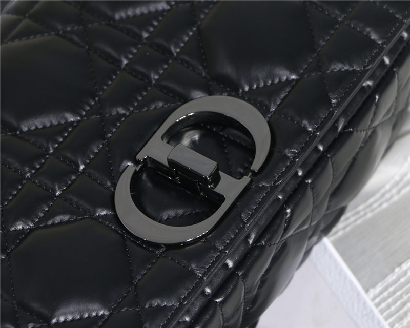 LARGE Dior CARO BAG Quilted Macrocannage Calfskin Black High