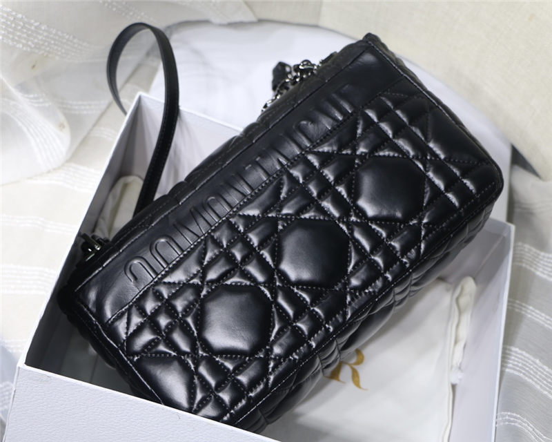 LARGE Dior CARO BAG Quilted Macrocannage Calfskin Black High