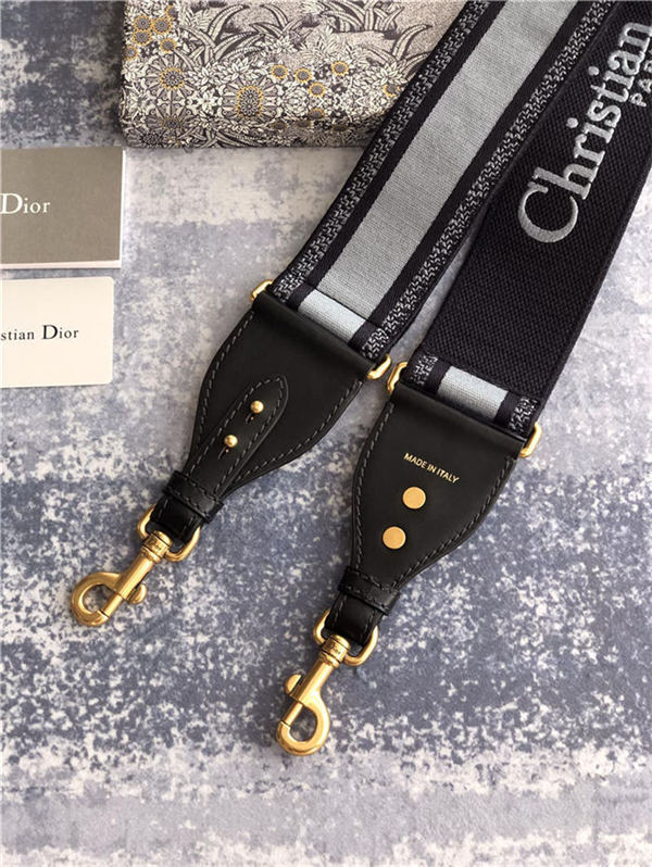 SHOULDER STRAP 'Christian Dior' Embroidery Grey  High