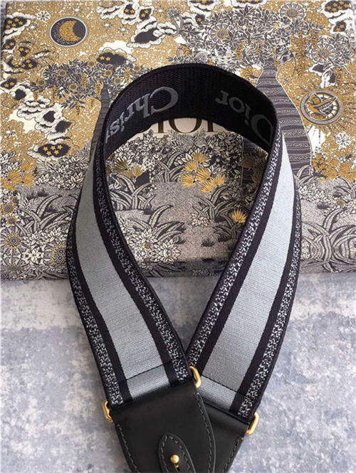 SHOULDER STRAP 'Christian Dior' Embroidery Grey  High