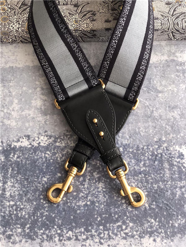 SHOULDER STRAP 'Christian Dior' Embroidery Grey  High