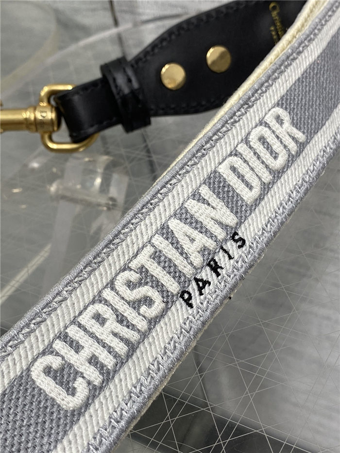 ADJUSTABLE SHOULDER STRAP 'Christian Dior' Embroidery Grey High